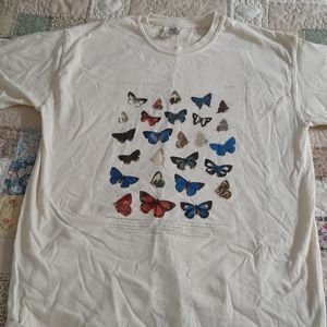 NWOT Butterfly Print 100% Ring Spun Cotton Tee
